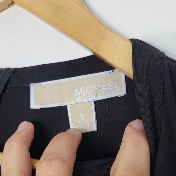 Michael Kors Women's Navy Blue Cap Sleeve Grommet Lace Up Cocktail Midi Dress S - Picture 7 of 10